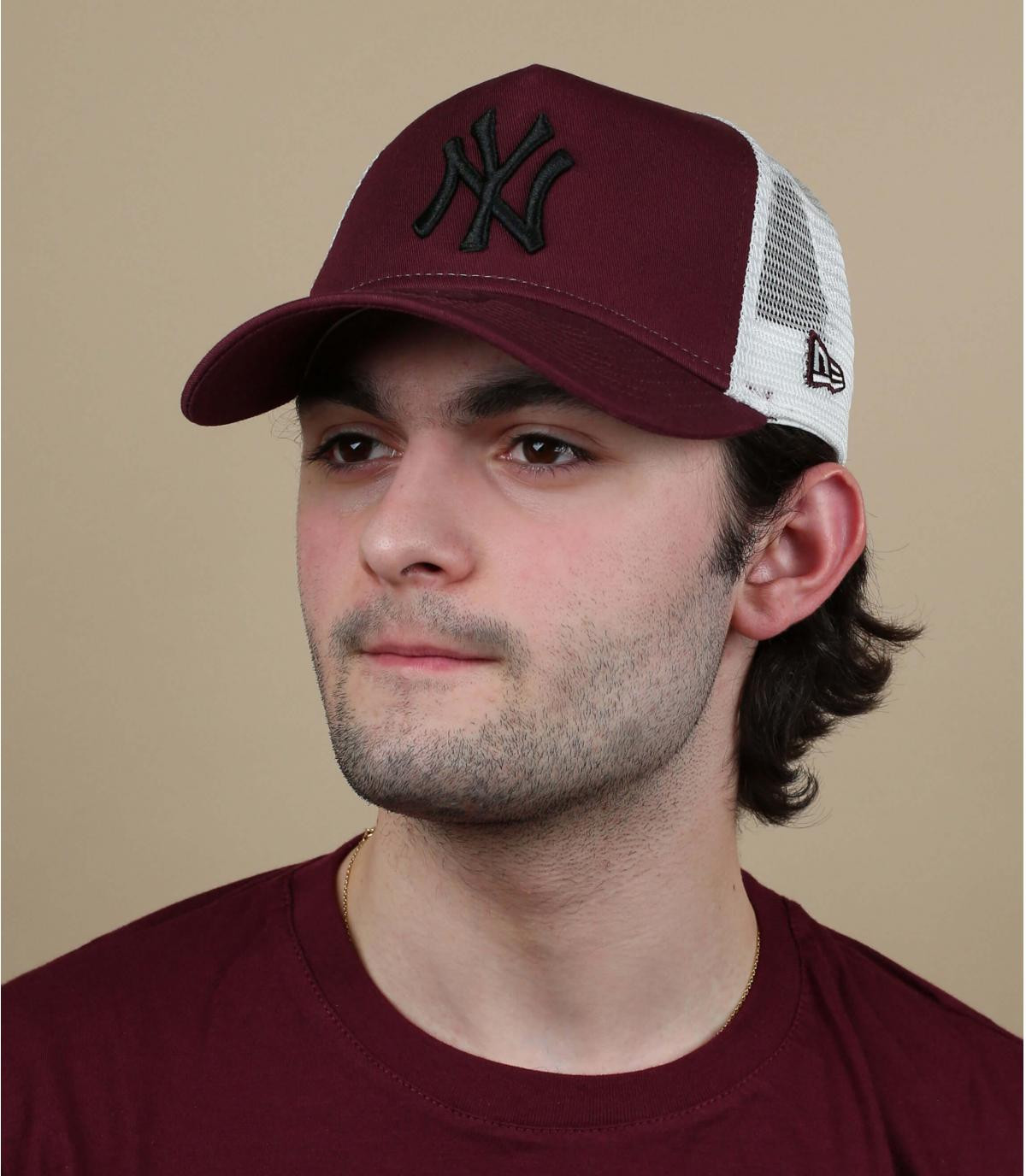 black burgundy NY trucker Trucker Ess NY maroon black